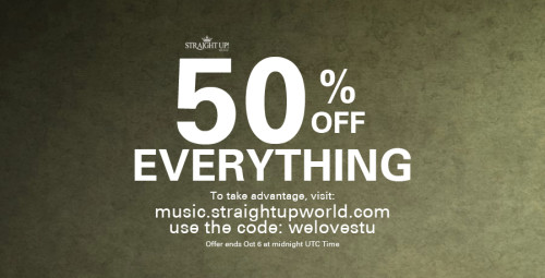 50 percent off Oct 6